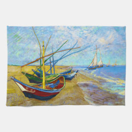 Paño De Cocina Barcos de pesca en la playa de Vincent van Gogh