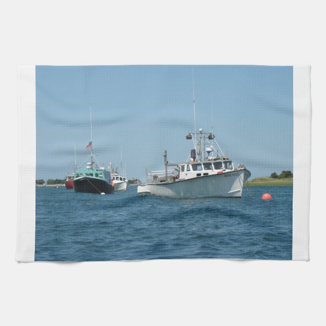 Paño De Cocina Barcos del puerto de Chatham (Horizontal)