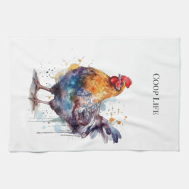 Paño De Cocina Barnyard Splendor: Hen acuarela, personalizado