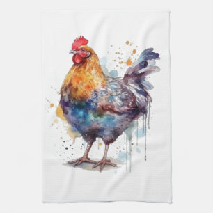 Paño De Cocina Barnyard Splendor: Watercolor Hen