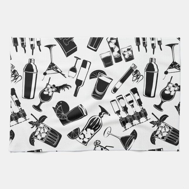 Paño De Cocina Barra negra del cóctel del modelo (Horizontal)
