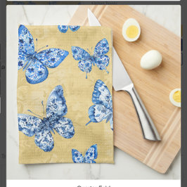 Paño De Cocina Barreras azules chinas vintage Damask