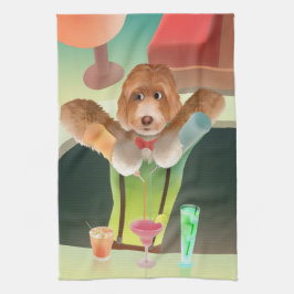 Paño De Cocina Bartending Dog in Retro Bar