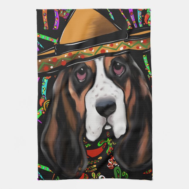 Paño De Cocina Basset Hound (Vertical)