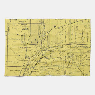 PAÑO DE COCINA BATAVIA ILLINOIS 1871 MAP FOX RIVER VALLEY