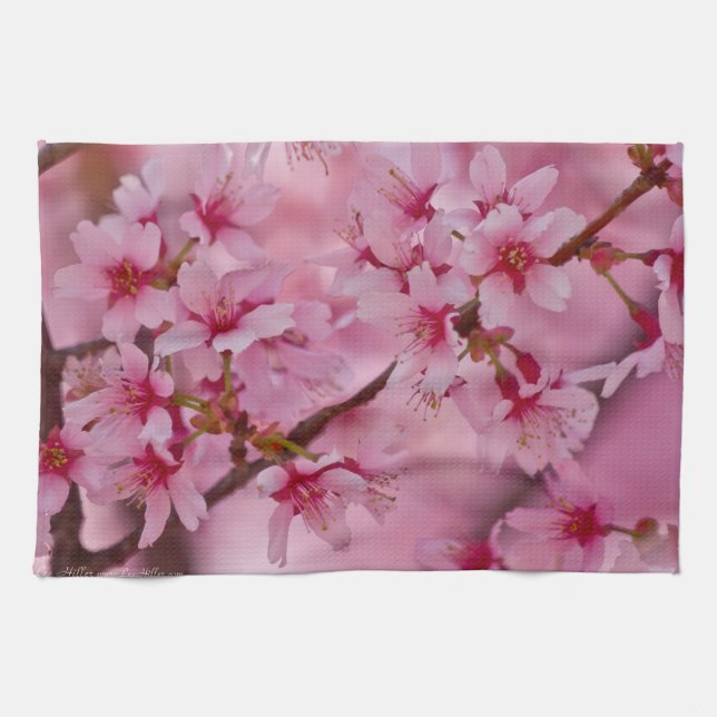 Paño De Cocina Bathin in Pink Japanese Cherry Blossoms (Horizontal)