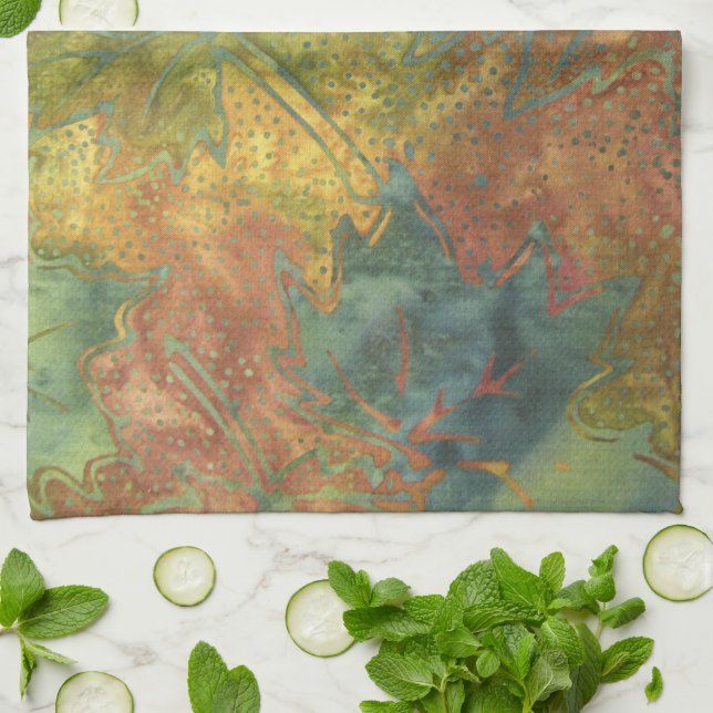 Paño De Cocina Batik del otoño (Doblado)