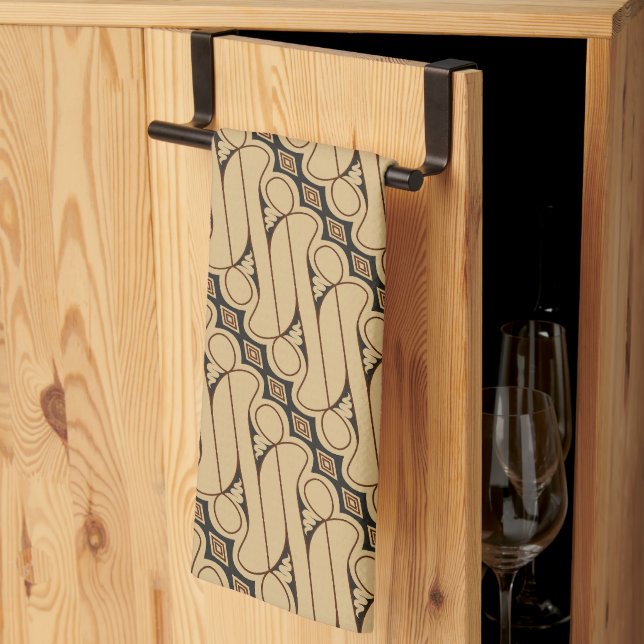 Paño De Cocina Batik Parang, patrón indonesio, javanés, etnia (Pliegue de tercios)