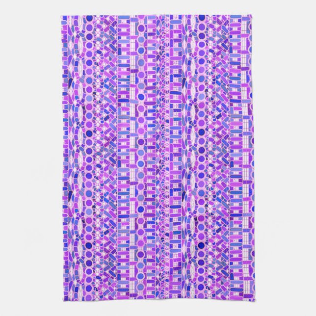 Paño De Cocina Batik tribal - sombras de la púrpura violeta (Vertical)