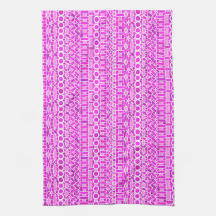 Paño De Cocina Batik tribal - tonos de orquídea y violeta