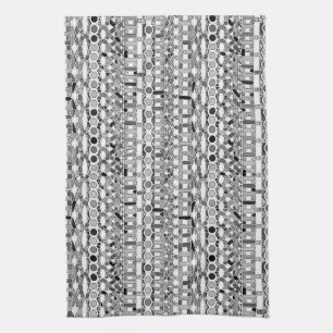 Paño De Cocina Batik tribal - tonos grises / grises