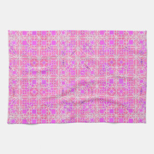 Paño De Cocina Batik tribal - tonos rosa y orquídea