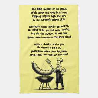 Paño De Cocina BBQ Master’s Humorous Poem