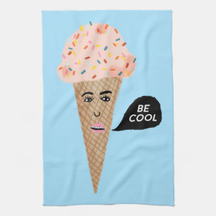Paño De Cocina BE GUAY rosado hablando cono de helado