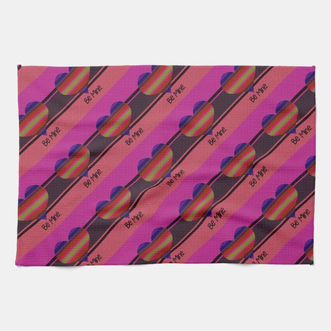 Paño De Cocina Be Mine Valentine Rainbow Heart Heart (Horizontal)