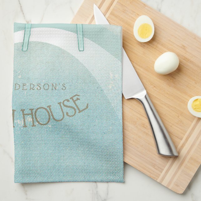 Paño De Cocina Beach House Adirondack Chairs Aqua Blue ID623 (Doblado Cuarto)