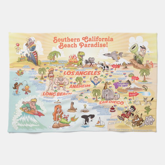 Paño De Cocina Beach Paradise California Kitchen Towel (Horizontal)