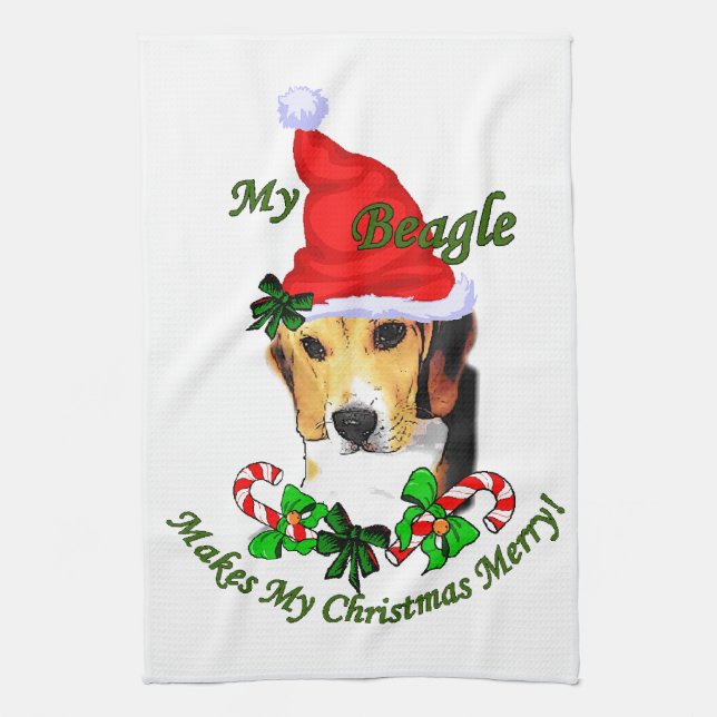 Paño De Cocina Beagle Navidades Merry (Vertical)