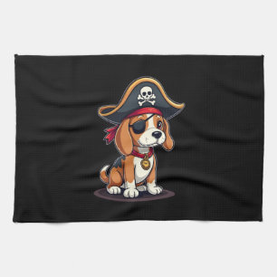 Paño De Cocina Beagle Pirate Costume Jolly Roger Bandera Cruz de 