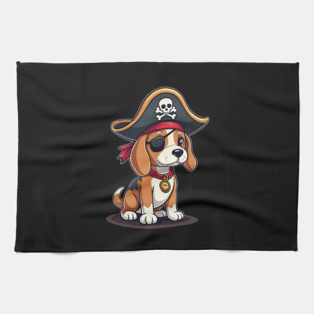 Paño De Cocina Beagle Pirate Costume Jolly Roger Bandera Cruz de  (Horizontal)
