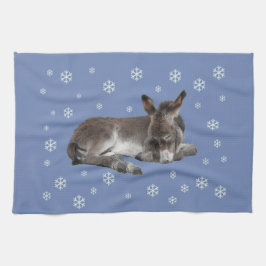 Paño De Cocina Bebé dulce durmiendo con copos de nieve