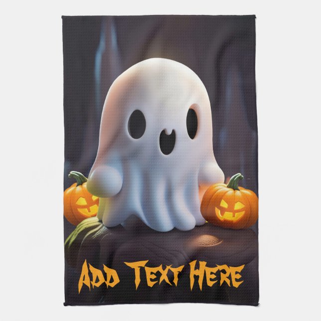 Paño De Cocina Bebé Fantasma Típico personaje de Halloween (Vertical)
