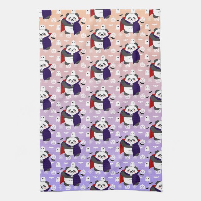 Paño De Cocina Bebé lindo de Halloween Vampiro Panda Dracula (Vertical)