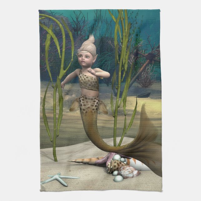 Paño De Cocina Bebé Sirena Adorable (Vertical)