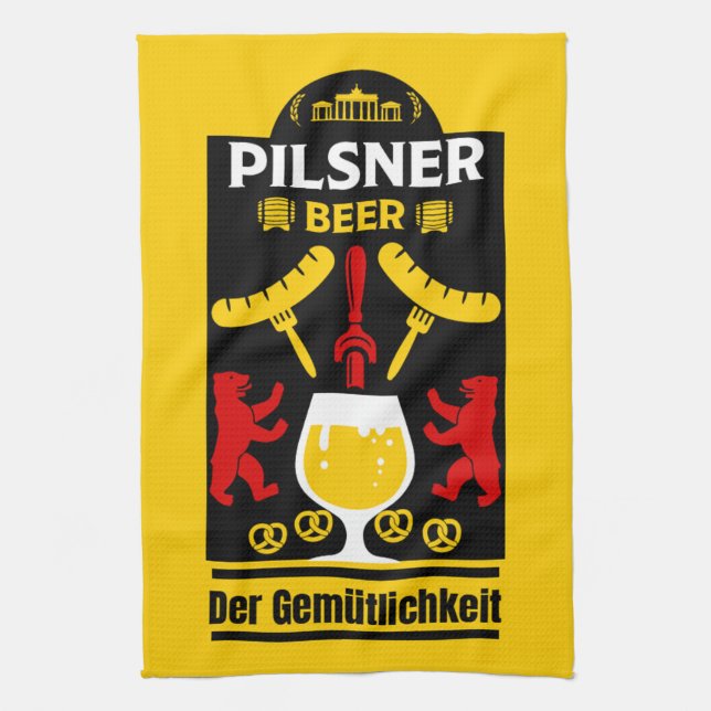 Paño De Cocina Bebedores de cerveza de pilsner alemanes (Vertical)
