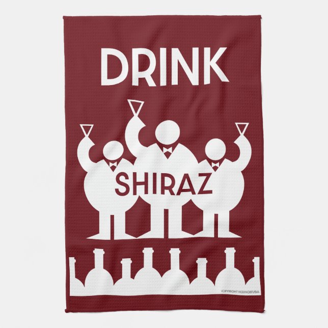 Paño De Cocina Bebedores de Vino Shiraz (Vertical)