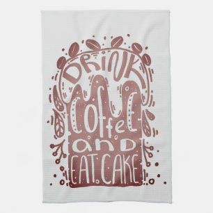 Paño De Cocina Beber café come pastel