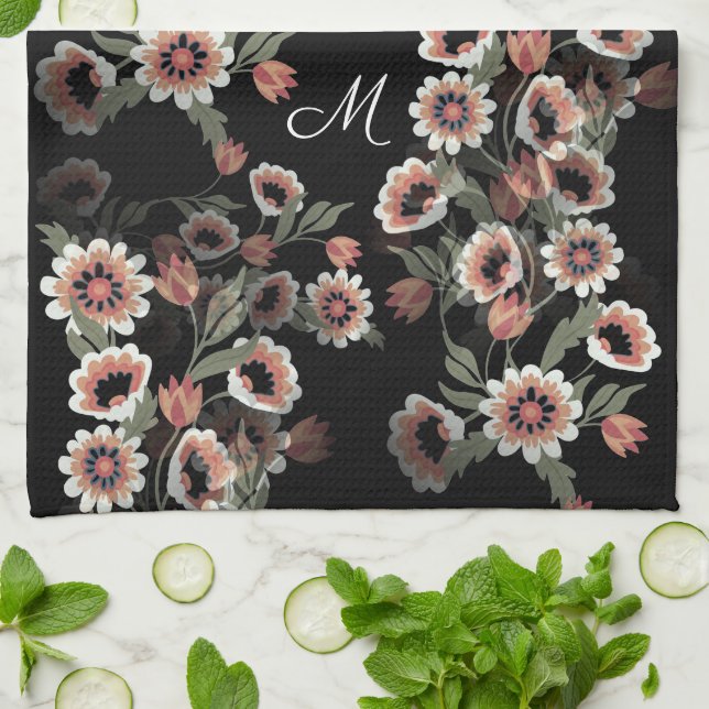 Paño De Cocina Bebidas botánicas blandas y verdes de inspiración  (Doblado)