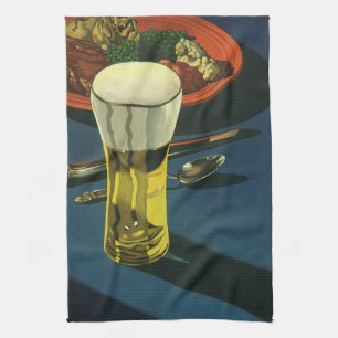 Paño De Cocina Bebidas de comida antiguas, vaso de cerveza, cena
