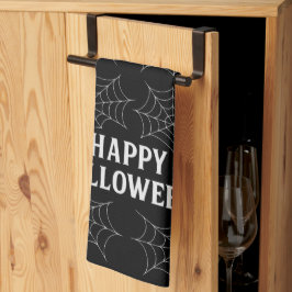 Paño De Cocina Bebidas fantasmagóricas Happy Halloween Spiderwebs