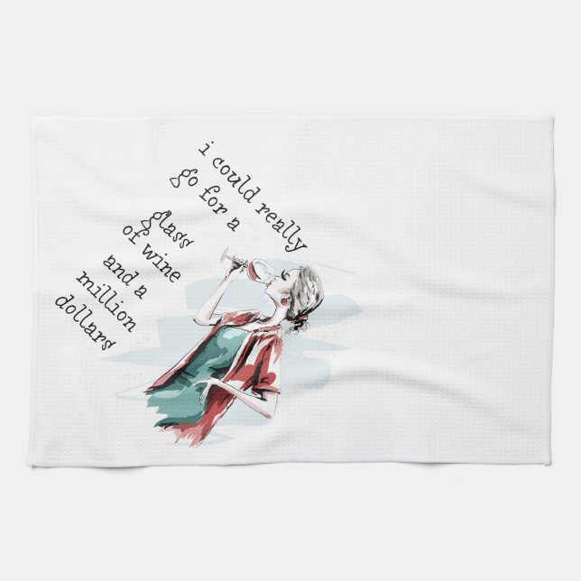 Paño De Cocina Bebidas y deseos de dinero (Horizontal)