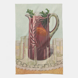 Paño De Cocina Bebidas y refrescos antiguos, jarra de sangría