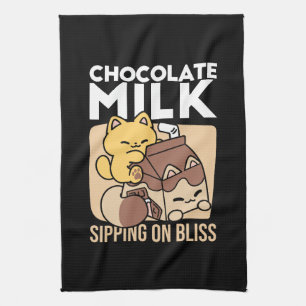 Paño De Cocina Bebiendo Leche de Chocolate en la Felicidad – Comi