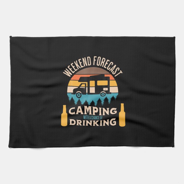 Paño De Cocina Beer Camping With Beer Birthday (Horizontal)
