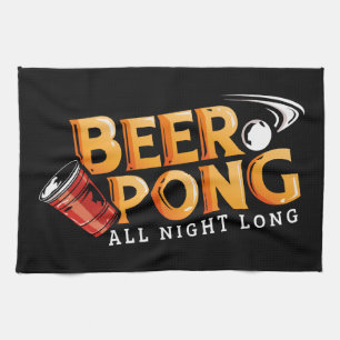 Paño De Cocina Beer Pong All Night Personalizado Team