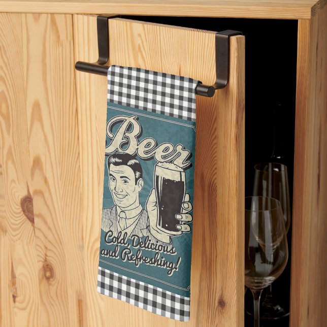 Paño De Cocina Beer Retro (Pliegue de tercios)