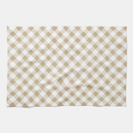 Paño De Cocina Beige Gingham Buffalo Plaid ruso neutral