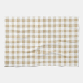 Paño De Cocina Beige Gingham Buffalo Plaid ruso neutral