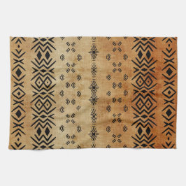 Paño De Cocina Beige marrón tribal