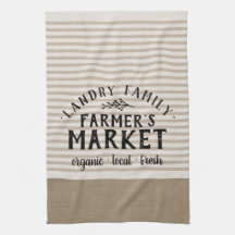 Beige Stripes Personalizado Farmer's Market | Gran
