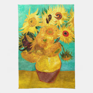 Paño De Cocina Bella Artes Van Gogh con girasoles (F455)