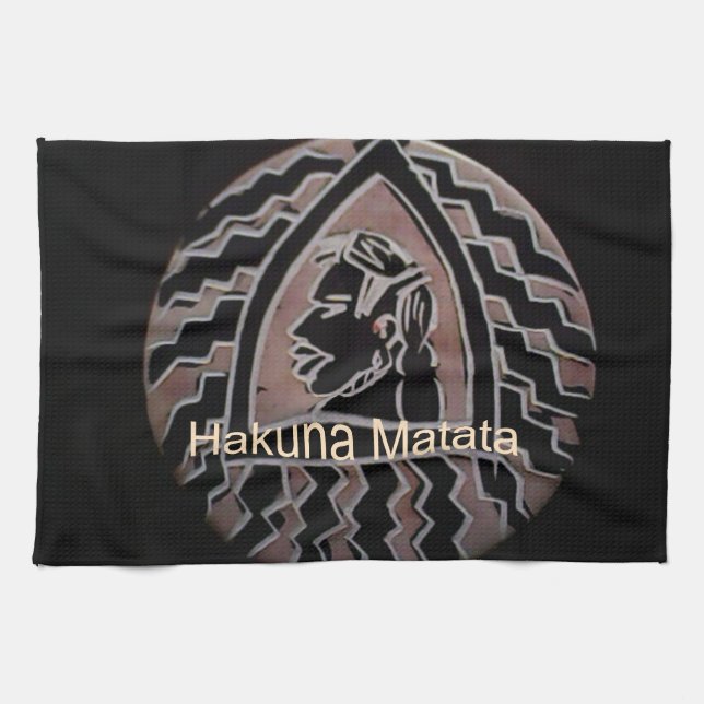 Paño De Cocina Belleza africana: el retrato tribal de Bongo Maasa (Horizontal)