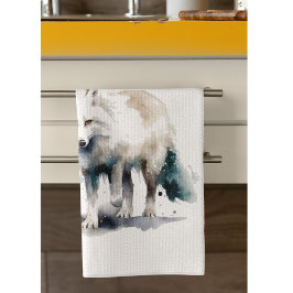 Paño De Cocina Belleza Ártica: Zorro de invierno personalizado