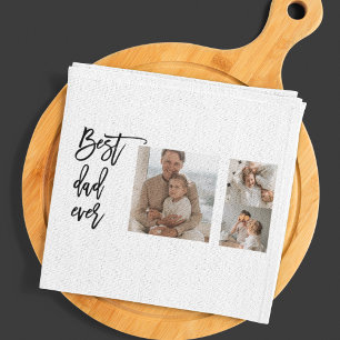 Paño De Cocina Belleza Collage Foto Mejor Regalo De Papá Nunca