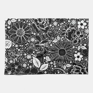 Paño De Cocina Bellezas botánicas en blanco y negro