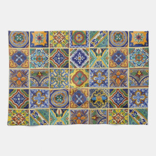 Paño De Cocina Bellos Azulejos Talavera Boho